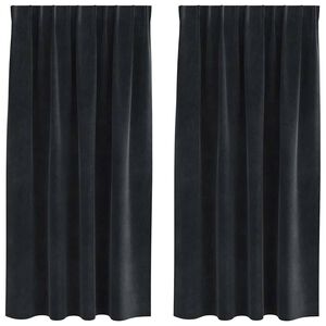 vidaXL Verdunkelungsvorh&auml;nge 2 pcs Schwarz 140 x 175 cm Samt