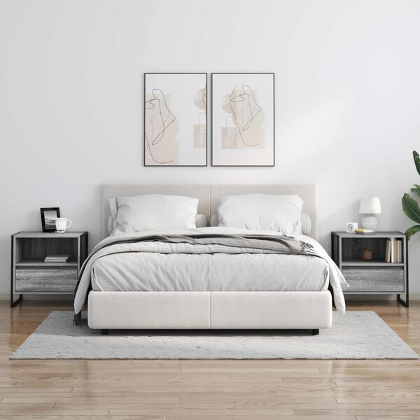 vidaXL Nachttisch Graues Sonoma 50 x 39,5 x 50 cm Holzwerkstoff