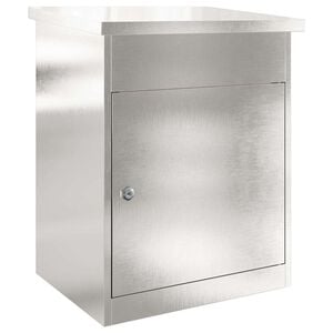 vidaXL Paketdrop-Box mit Speicher Silber 47,5 x 38 x 59 cm Edelstahl