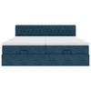 vidaXL Ottoman-Bett mit Matratzen & LED Dunkelblau 200x200 cm Samt