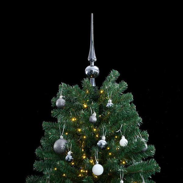 vidaXL K&uuml;nstlicher Weihnachtsbaum Klappbar 300 LEDs & Kugeln 240 cm