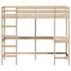 vidaXL Hochbett mit Schreibtisch 90x190 cm Massivholz Kiefer