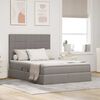 vidaXL Bett mit Stauraum und LED mit LED Taupe 140 x 190 cm Polyester