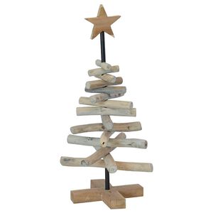 vidaXL Weihnachtsbaum Braun 60 cm Massivholz Teak