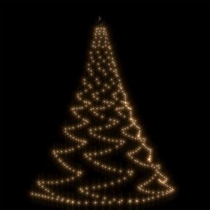 vidaXL Weihnachtsbaum an der Wand mit Metallhaken 260 LED Warmwei&szlig; 3 m