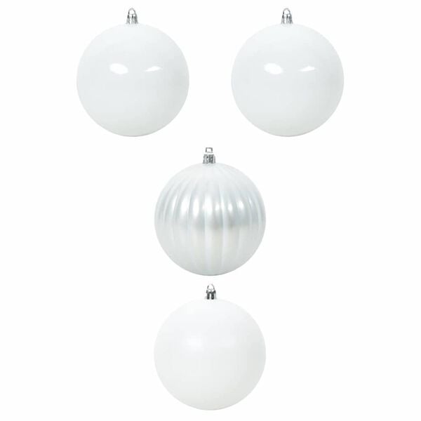 vidaXL Weihnachtskugel-Set 4 pcs Weiß Kunststoff