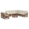 vidaXL Gartensofa-set 10 Stk. Beige Poly-Rattan