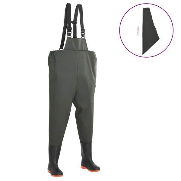 vidaXL Wathose mit Stiefeln Grün Größe 41