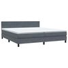 vidaXL Boxspringbett mit Matratze & LED Dunkelgrau 200x220 cm Samt