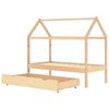 vidaXL Kinderbett mit Schublade Massivholz Kiefer 80x160 cm