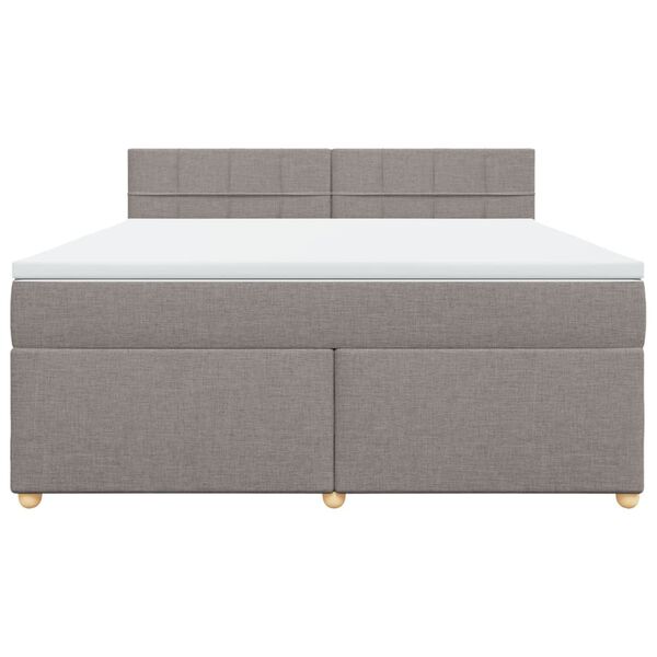 vidaXL Boxspringbett mit Matratze Taupe 180x200 cm Stoff