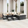 vidaXL Garten-Sofa-Set mit Kissen mit Kissen 14 pcs Schwarz und Creme