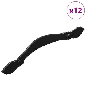 vidaXL Griff 12 pcs Schwarz 143 x 19,2 x 20 mm Zinklegierung
