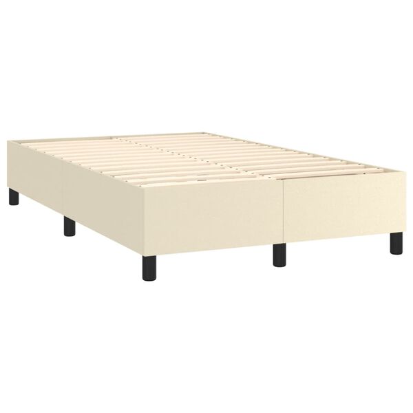 vidaXL Boxspringbettgestell Creme 120x200 cm Kunstleder