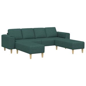 vidaXL Wohnzimmer Couch 3 stk. Dunkelgr&uuml;n Polyester