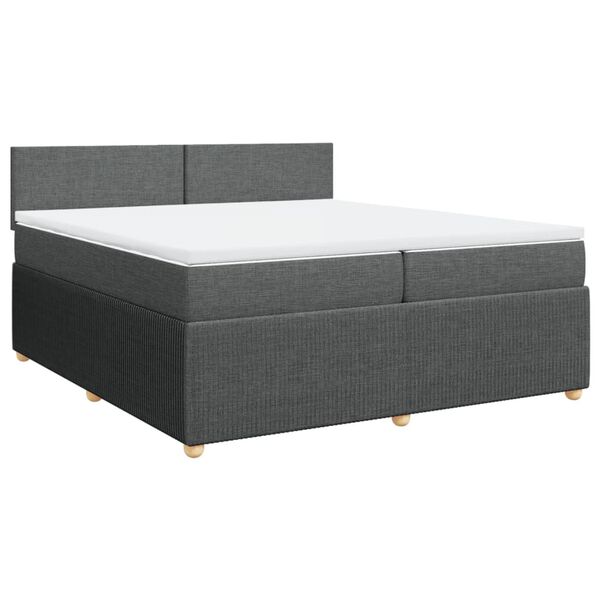 vidaXL Boxspringbett mit Matratze Dunkelgrau 200x200 cm Stoff