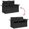vidaXL Gartensofa-set mit Kissen 6 pcs Schwarz Poly Rattan