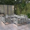 vidaXL 9-tlg. Garten-Lounge-Set Grau Kiefer Massivholz