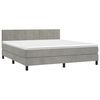 vidaXL Boxspringbett mit Matratze & LED Hellgrau 160x200 cm Samt