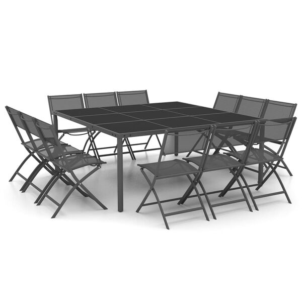 vidaXL 13-tlg. Garten-Essgruppe Stahl