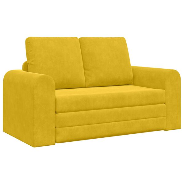 vidaXL Schlafsofa 60cm Gelb Samt