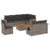 vidaXL 9-tlg. Garten-Sofagarnitur mit Kissen Grau Poly Rattan
