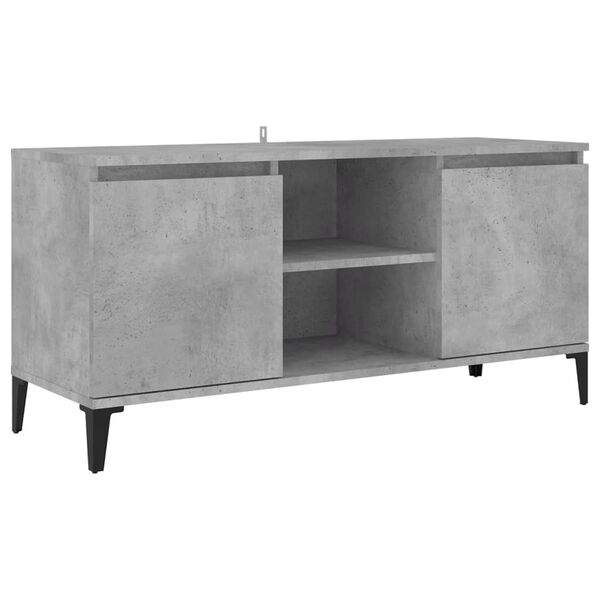 vidaXL TV-Schrank mit Metallbeinen Betongrau 103,5x35x50 cm