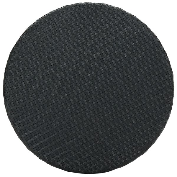 vidaXL 3-tlg. Gartenbar-Set mit Kissen Poly Rattan Schwarz