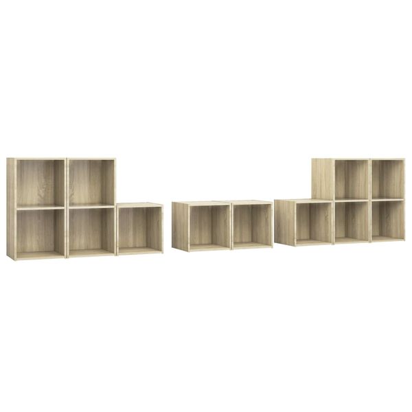vidaXL 8-tlg. TV-Schrank-Set Sonoma-Eiche Holzwerkstoff