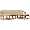 vidaXL Outdoor-Sofagarnitur mit Kissen 5 pcs Natur und Beige