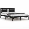 vidaXL Massivholzbett Schwarz 135x190 cm