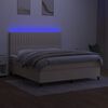 vidaXL Boxspringbett mit Matratze & LED Creme 180x200 cm Stoff