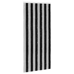 vidaXL Insektenschutzvorhang Chenille Grau und Schwarz 100 x 220 cm