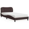 vidaXL Bett mit Matratze "Hvar" Dunkelbraun 100x200 cm Stoff