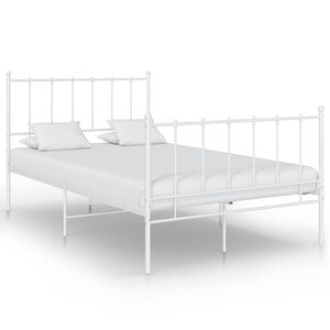 vidaXL Bett Wei&szlig; Metall 120x200 cm