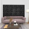 vidaXL Wandpaneele 24 pcs Diamant Schwarz 50 x 50 cm XPS Schaum