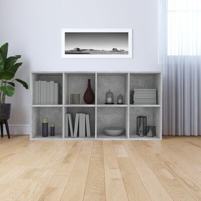 vidaXL Bücherregal/Sideboard Betongrau 66×30×130 cm Holzwerkstoff