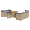 vidaXL Garten-Sofa-Set mit Kissen 10 pcs Beige und Hellgrau