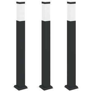 vidaXL Pollerleuchten 3 Stück 80 cm Schwarz IP44