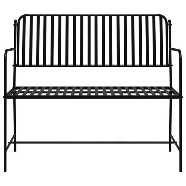 vidaXL Gartenbank Schwarz 104 x 54 x 93cm Stahl