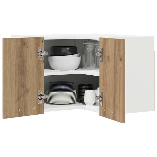 vidaXL H&auml;ngeschrank Artisan-Eiche und Wei&szlig; 57 x 57 x 40 cm
