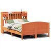 vidaXL Massivholzbett mit Regal ohne Matratze Wachsbraun 150x200 cm