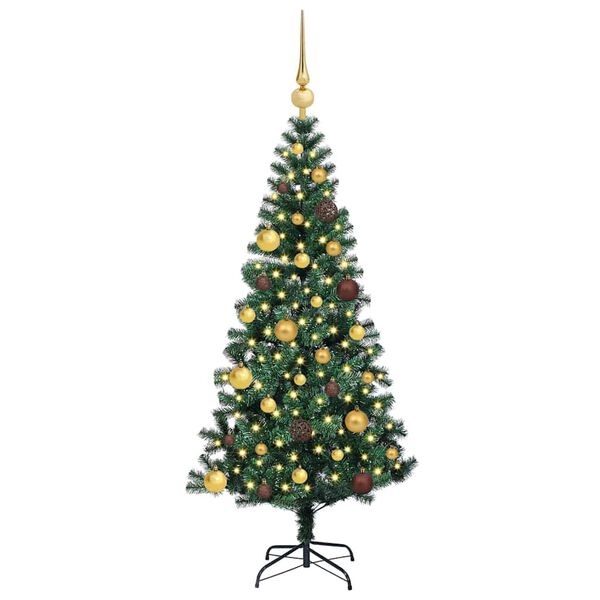 vidaXL K&uuml;nstlicher vorbeleuchteter Weihnachtsbaum Gr&uuml;n 150 cm