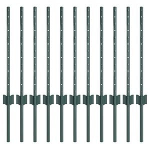 vidaXL Zaunpfosten 11 pcs Gr&uuml;n 100 cm Stahl