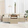 vidaXL Gartensofa-set mit Kissen 5 pcs Beige und Creme Poly-Rattan