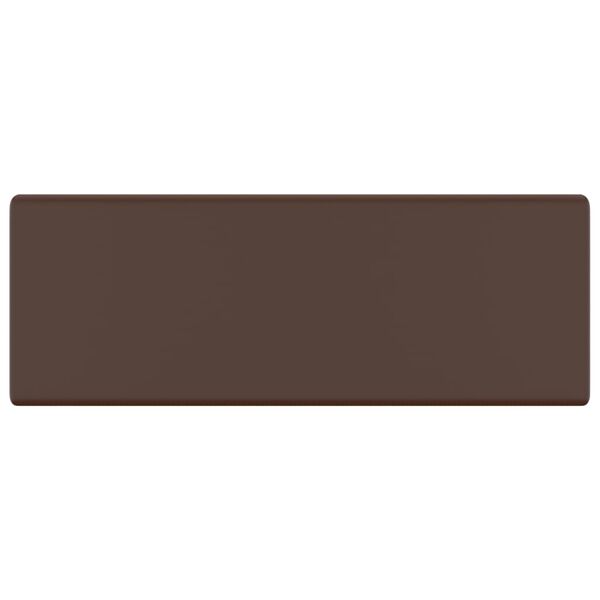 vidaXL Luxus-Waschbecken &Uuml;berlauf Quadratisch Matt Dunkelbraun 41x41cm