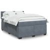 vidaXL Boxspringbett mit Matratze Dunkelgrau 160x200 cm Samt