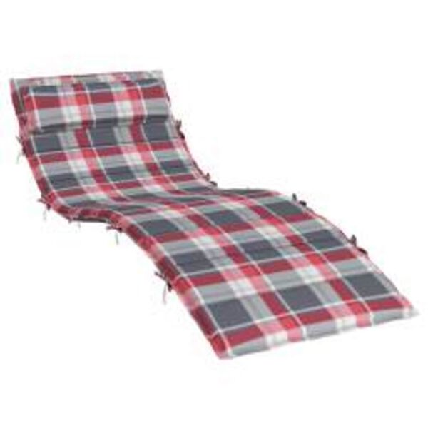 vidaXL Sonnen-Lounger Kissen Rot und Grau 180 x 60 x 4 cm Oxford-Stoff