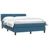 vidaXL Boxspringbett mit Matratze Dunkelblau 140x220 cm Samt