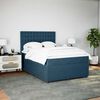 vidaXL Boxspringbett mit Matratze Dunkelblau 140x190 cm Samt